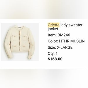 JCrew Odette cardigan XL cream